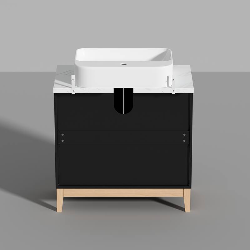 Space-Saving Mid-Century Vanity for Compact Bathrooms Bathroom Vanity