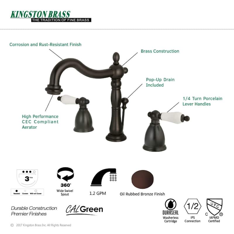Kingston Brass Heritage 8 in. Widespread Bathroom Faucet