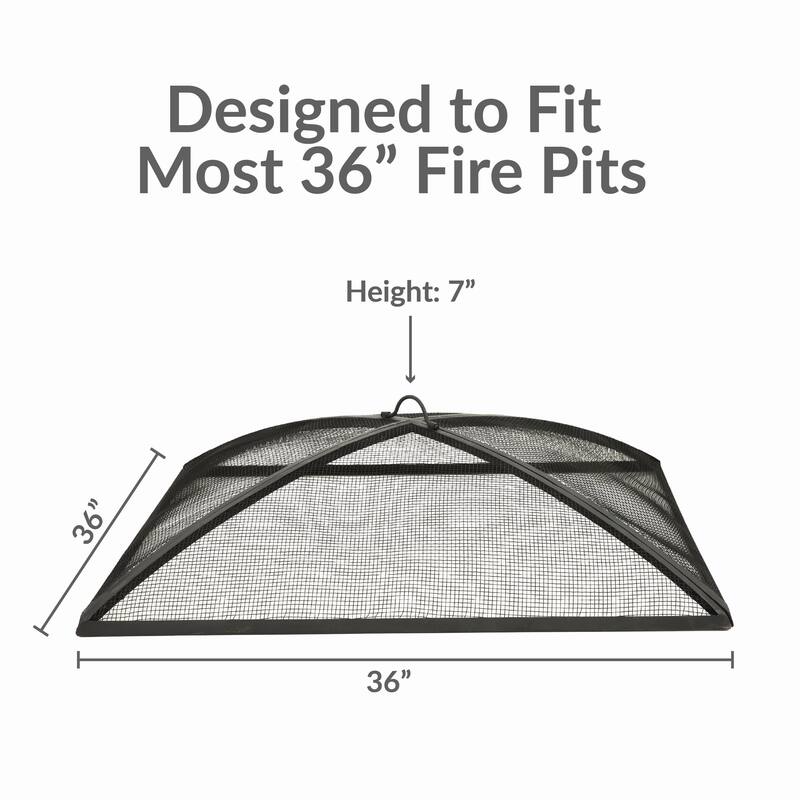 Sunnydaze Square Outdoor Fire Pit Spark Screen - 36" Square