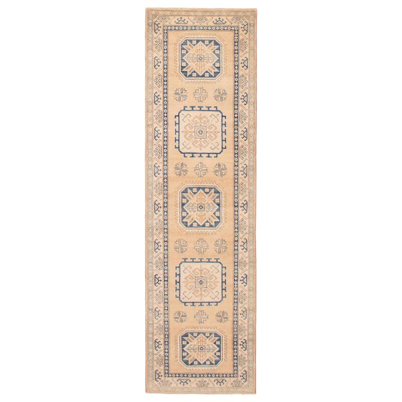 ECARPETGALLERY Hand-knotted Finest Ghazni Tan Wool Rug - 2'9 x 9'8 - Tan - 2'9 x 9'8