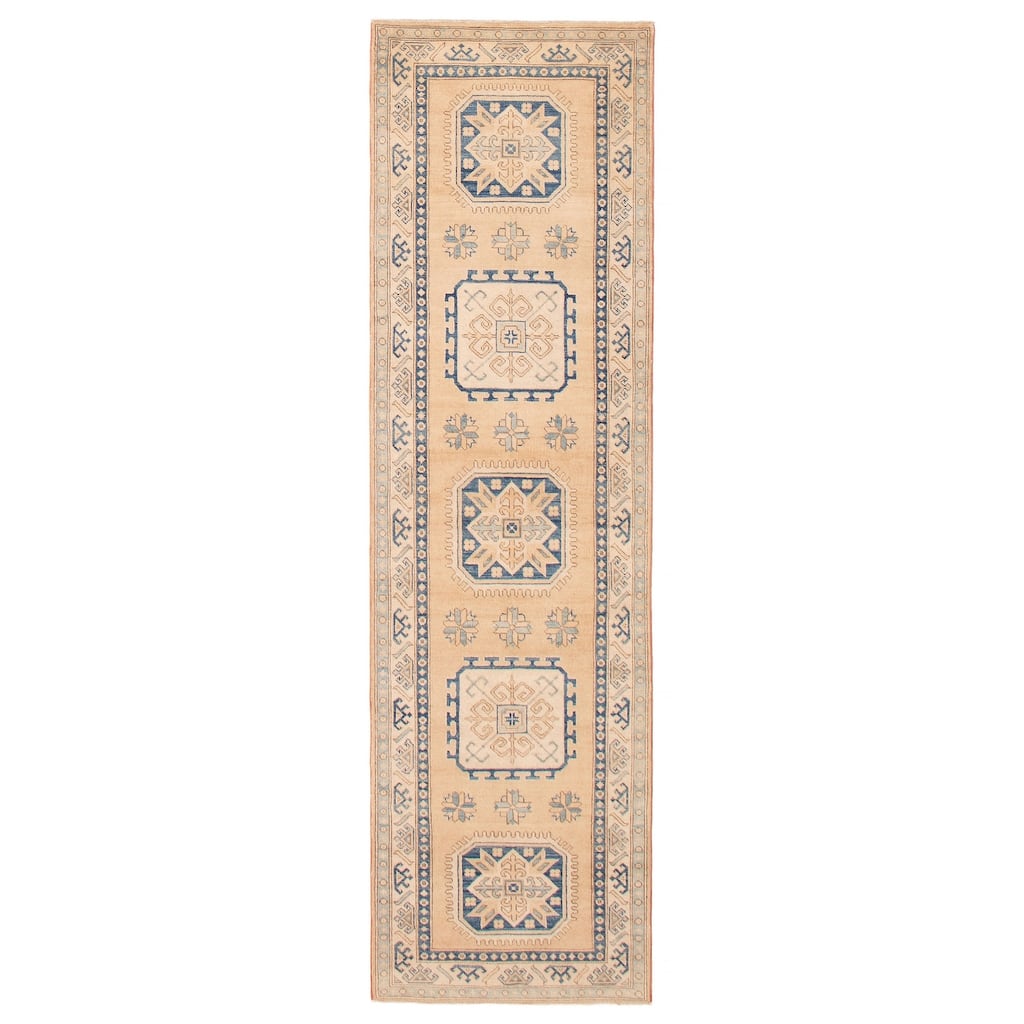 ECARPETGALLERY Hand-knotted Finest Ghazni Tan Wool Rug - 2'9 x 9'8