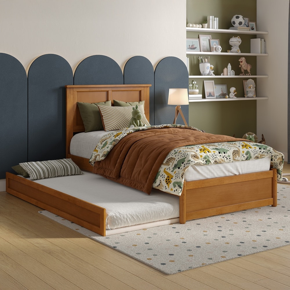 Felicity Platform Bed with Panel Footboard and Twin Trundle