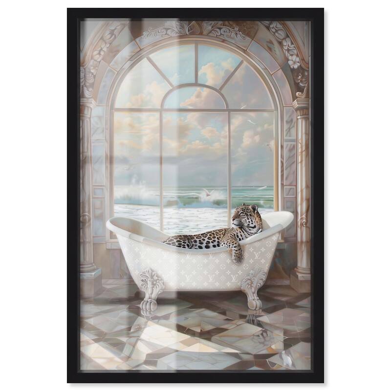 Jaguar Arch Bathroom Glam Shadowbox by Art Remedy - Black - 10" x 15"