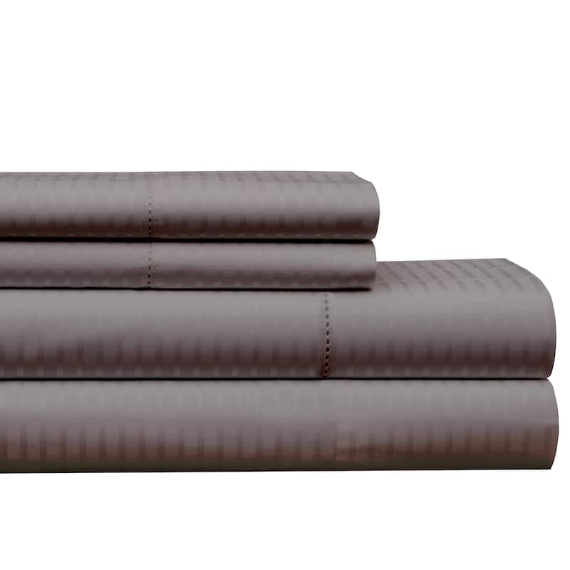 Pointehaven 450 TC Dobby Long Staple Cotton Oversized Bed Sheet Set - Queen - Grey