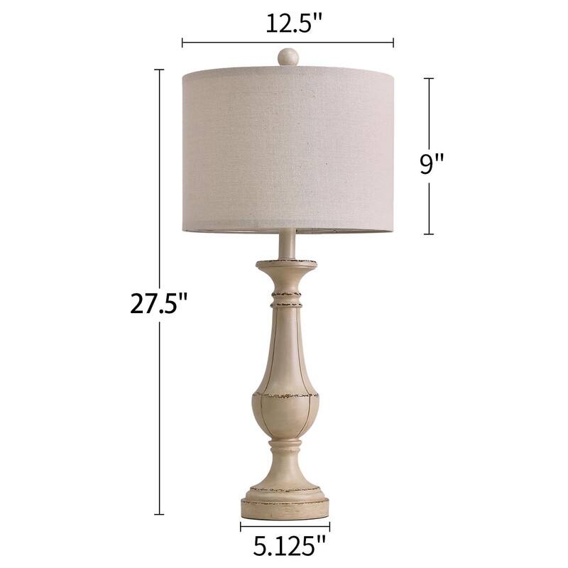 27.5" Farmhouse Table Lamp, Mid Century Tall Table Lamp - 1 Set
