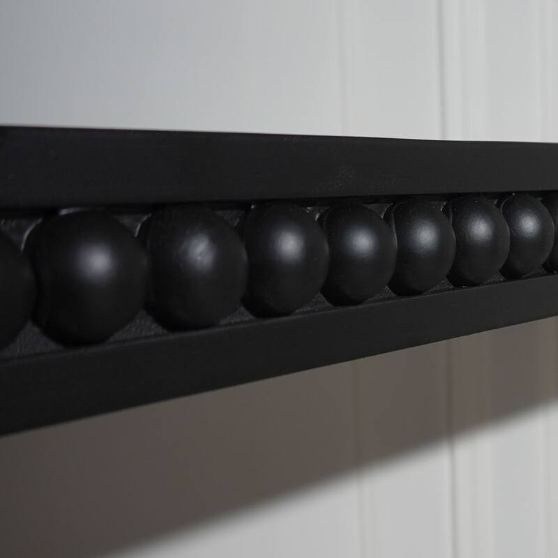 Modern Curved Waterfall Style Console Table with Wood Beaded Trim, for Entryway, Hallway, Living Room Foyer, Corridor