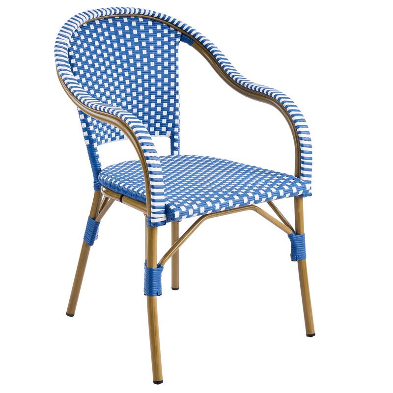 Christopher Knight Home - CaféBreeze Outdoor PE Wicker Dining Armchair with Aluminum Frame