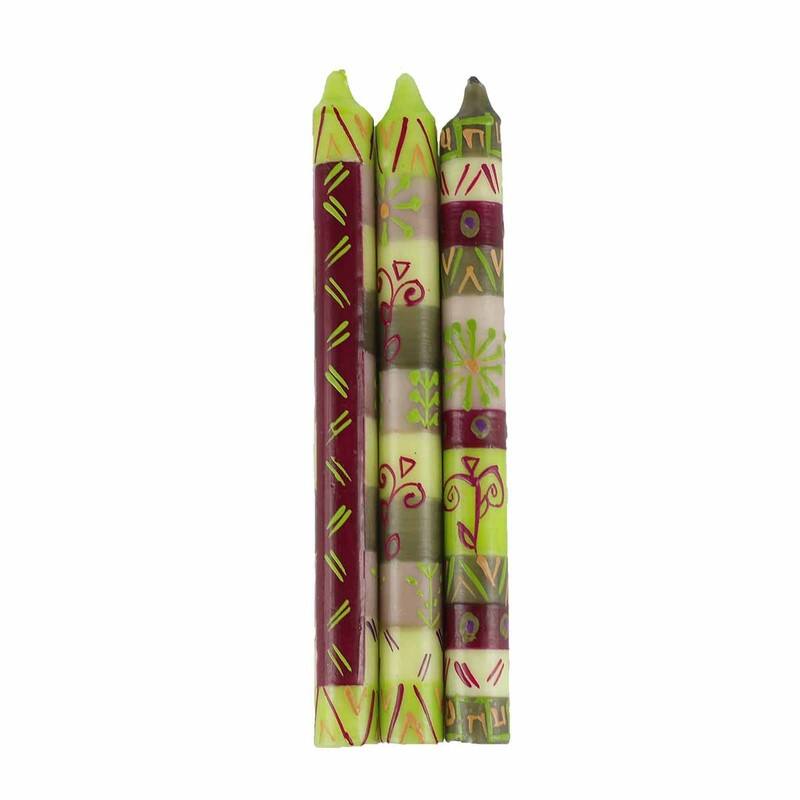 Hand Painted Candles in "Kileo" Design (Set of 3)