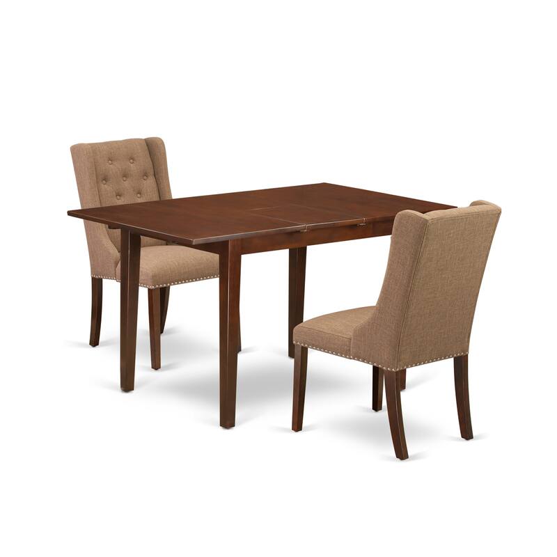 East West Furniture Dining Table Set Contains a Rectangle Dinner Table and Dining Chairs (Pieces And Finish Color Options)