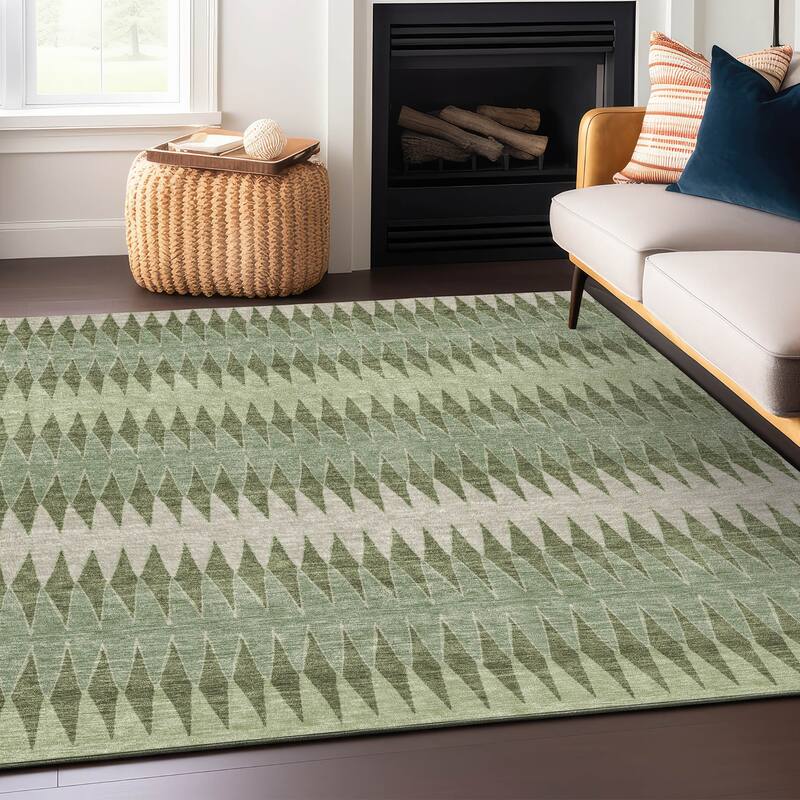 Machine Washable Indoor/ Outdoor Chantille Contemporary Rug