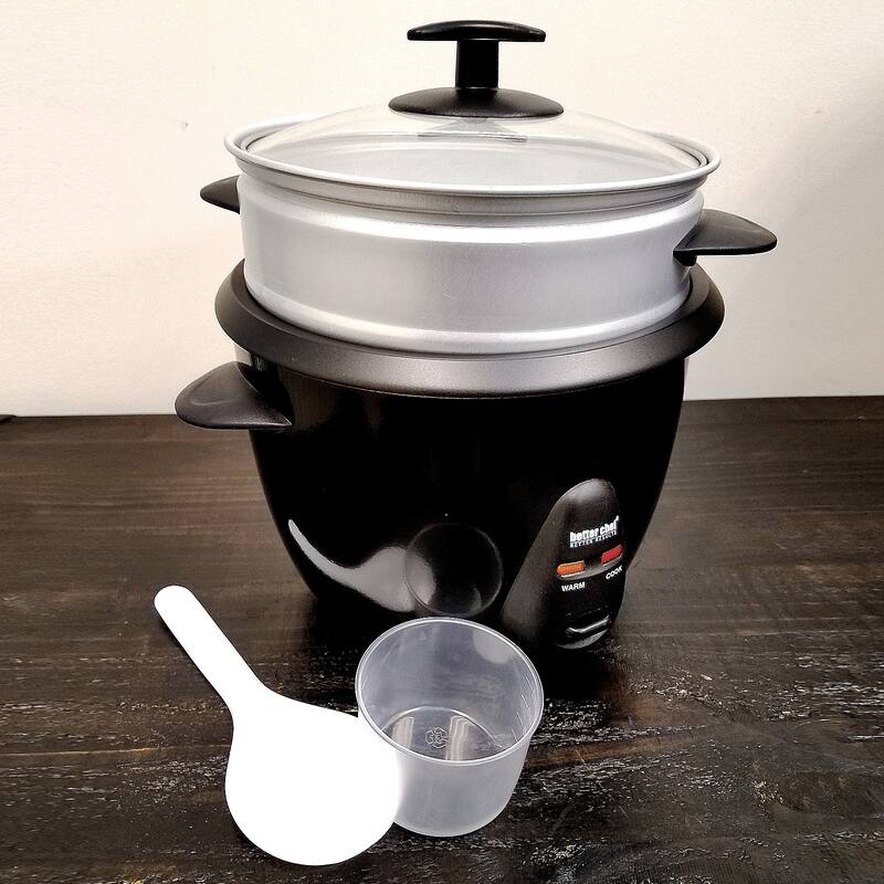 Better Chef 5 Cup Rice Cooker with Food Steamer Attachment