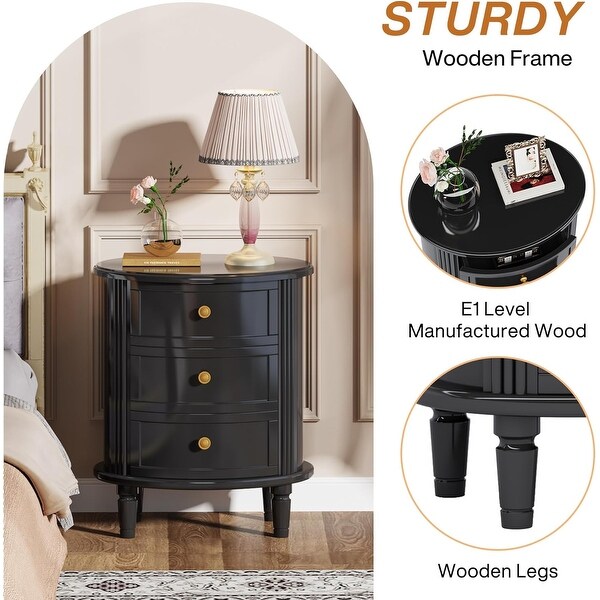 3 Drawer Nightstands Off White Bedside Table for Bedroom No Assembly On Sale Bed Bath Beyond 39294730