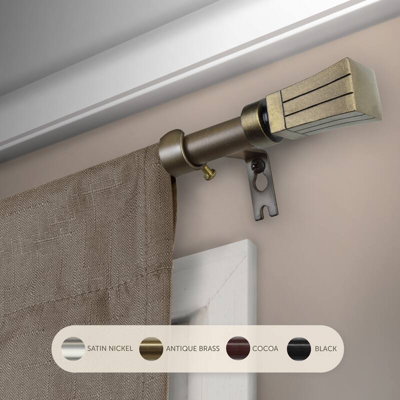 InStyleDesign Waver Adjustable Curtain Rod - 28 to 48 inches - Antique Gold