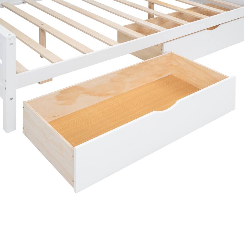 Twin/Full Size LED Daybed with Glass Doors and Integrated Storage Cabinet, Wooden Sofa Bed Frame with 2 Drawers and LED Lights