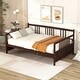 preview thumbnail 2 of 16, Modern Simple Full Size Wood Platform Daybed w/ Solid Wood Slats Support for Bed Room Living Room Space-Saving, Easy Assembly