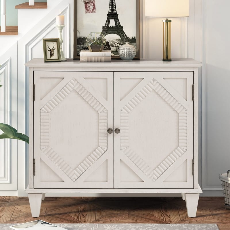 Mid Century Modern Sideboard Buffet Cabinet with Solid Wood Legs for Storage and Display