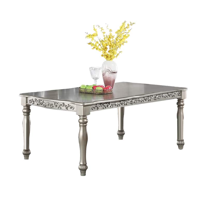 Rectangular Wood Dining Table - Silver