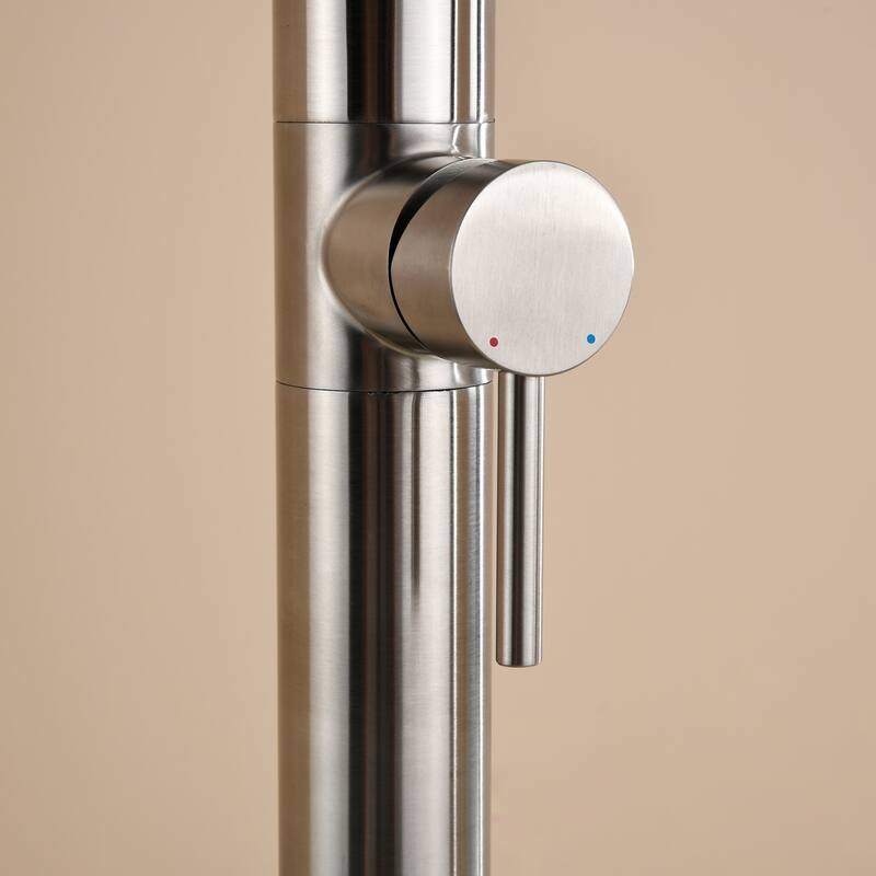 81"H Stainless Steel Freestanding Outdoor Shower with Handheld Shower
