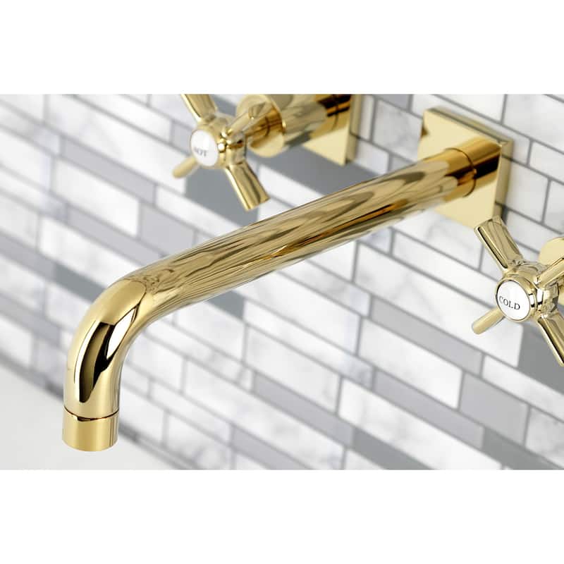 Millennium 3-Hole Wall Mount Roman Tub Faucet in Brushed Brass