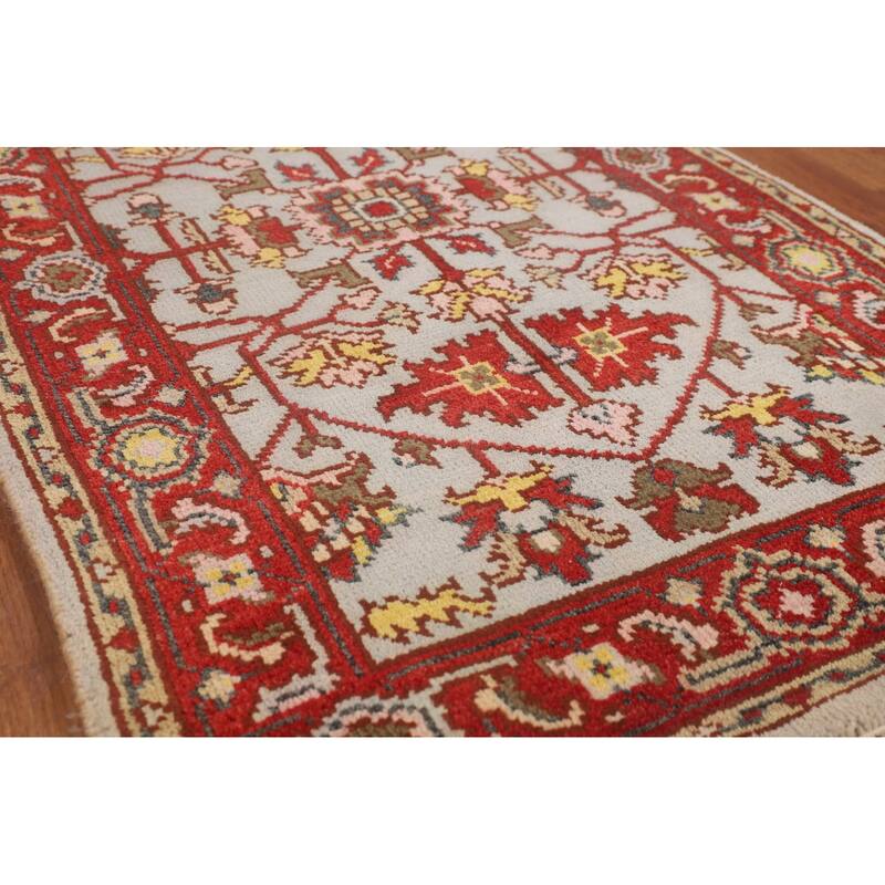 Heriz Serapi Oriental Foyer Rug Hand-Knotted Wool Carpet - 3'0"x 4'11"