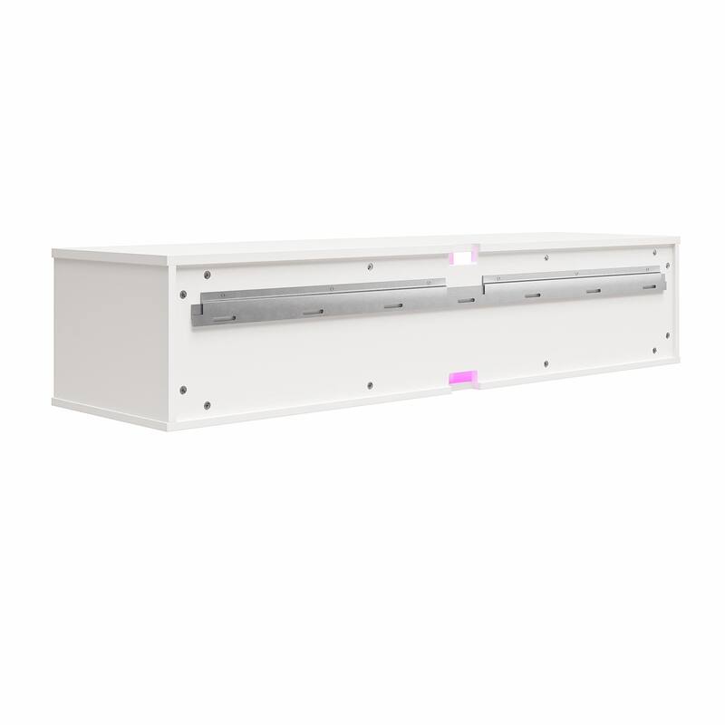 Roomfitters Glitch Floating Gaming TV Stand with RGB LED Lights for TVs up to 60 Inches, White