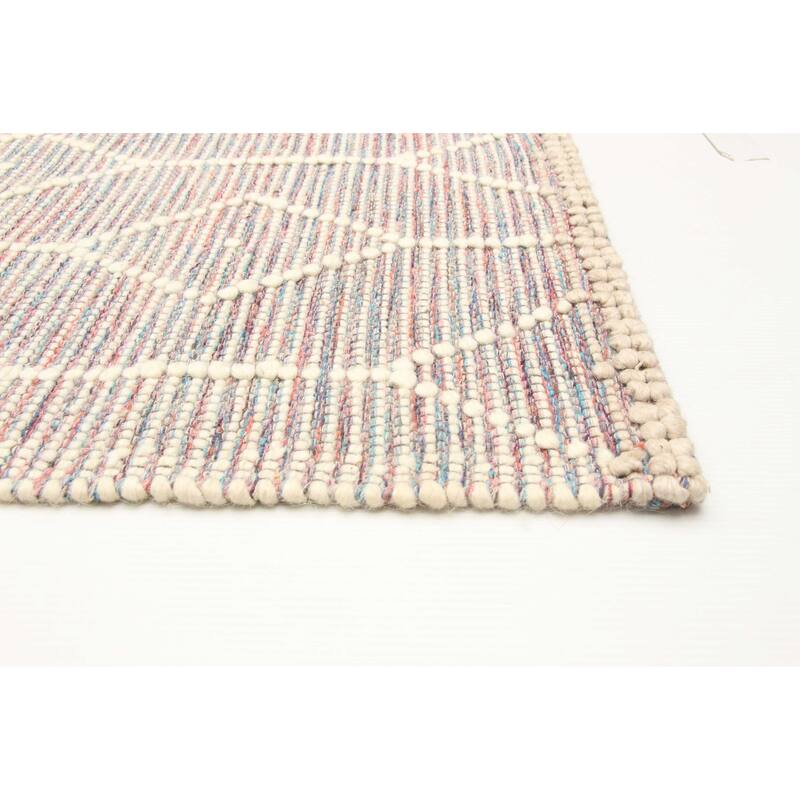 ECARPETGALLERY Braid weave Sienna Pink Wool Rug - 4'11 x 7'10