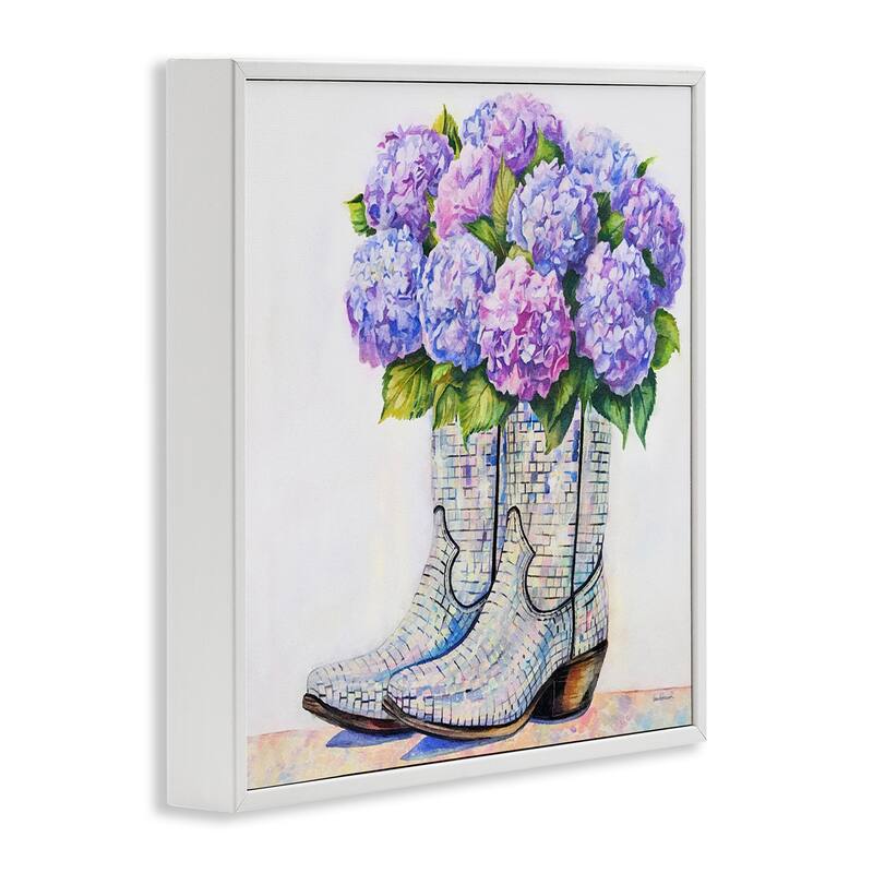 Stupell Hydrangea Filled Cowgirl Boots Framed Giclee Art Design By Amanda Greenwood