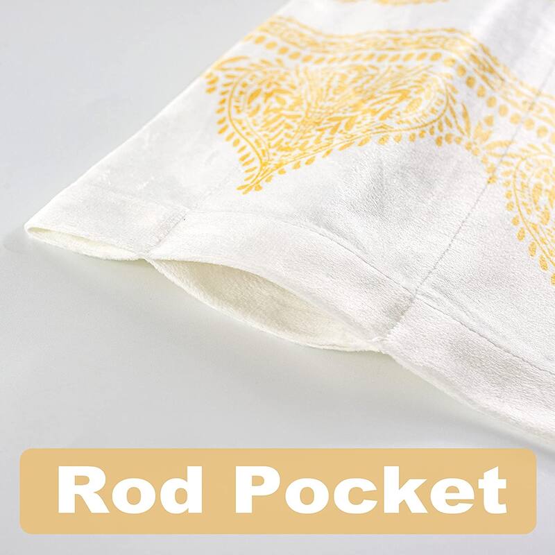 DriftAway Sadie Paisley Medallion Pattern Boho Velvet Window Curtain Valance with Handmade Tassels