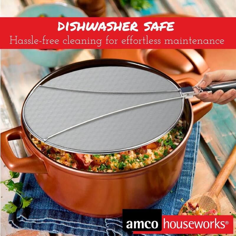 Amco Splatter Screen with Foldable Handles - 13 in