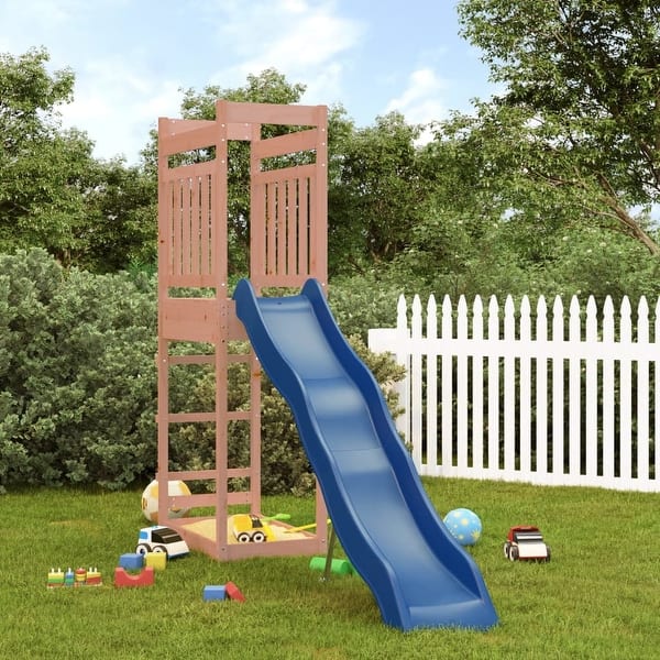 slide 2 of 13, vidaXL Outdoor Playset Outdoor Backyard Playground Equipment for Kids Age 3-8 - 20.9" x 99.2" x 81.5" Brown Douglas