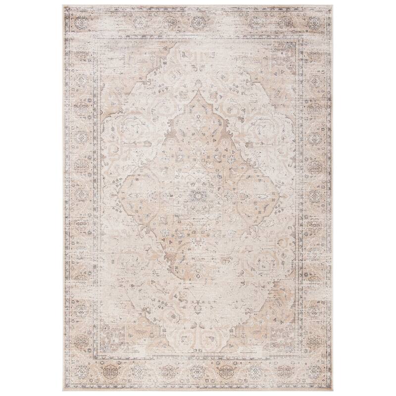 SAFAVIEH Atlas Aldina Vintage Oriental Viscose Rug - 5'3" x 7'7" - Ivory/Beige