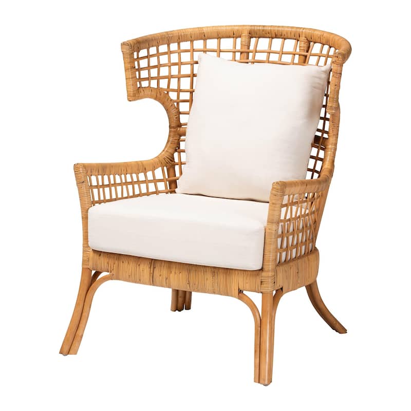 Regina Bohemian Light Honey Rattan Arm Chair - Natural
