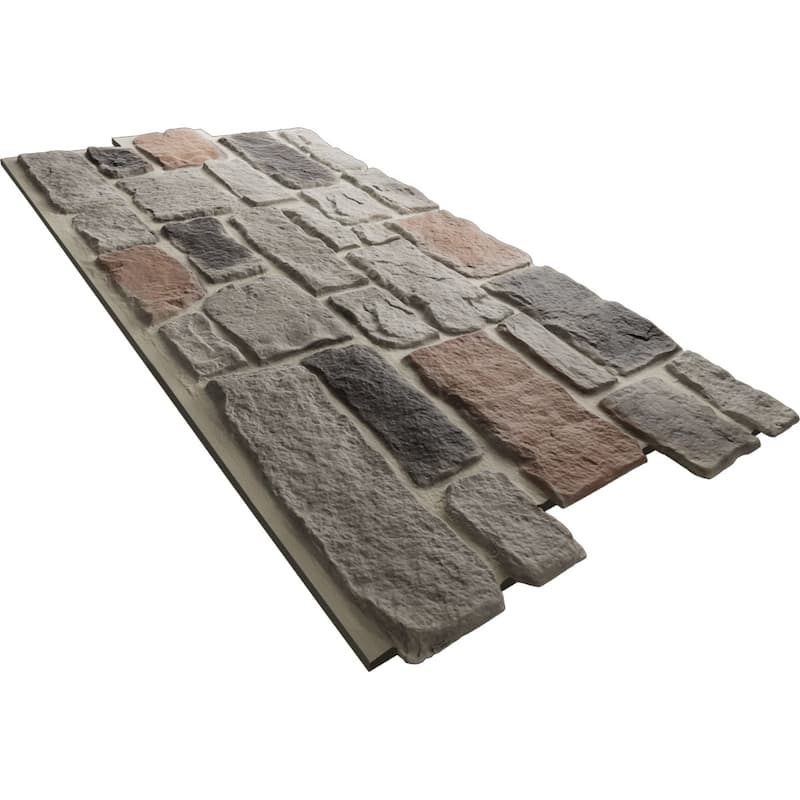 EverStone Cobblestone Faux Stone Panel, 48"W x 23 3/4"H x 1 1/8"D