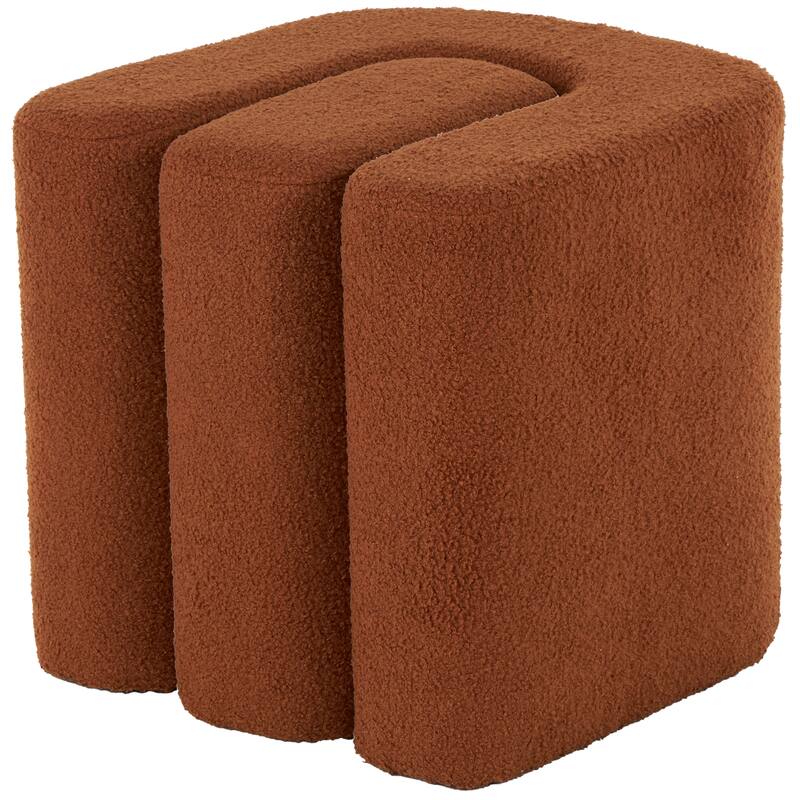 White, Gray or Copper Polyester W-Shaped Room Ottoman