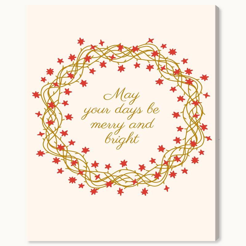 Wynwood Studio Canvas Typography and Quotes Merry and Bright Days Coming Brown Modern & Contemporary Wall Art Canvas Print