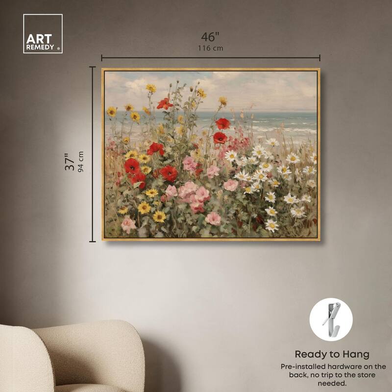 Misty Ocean Field II Canvas by Art Remedy
