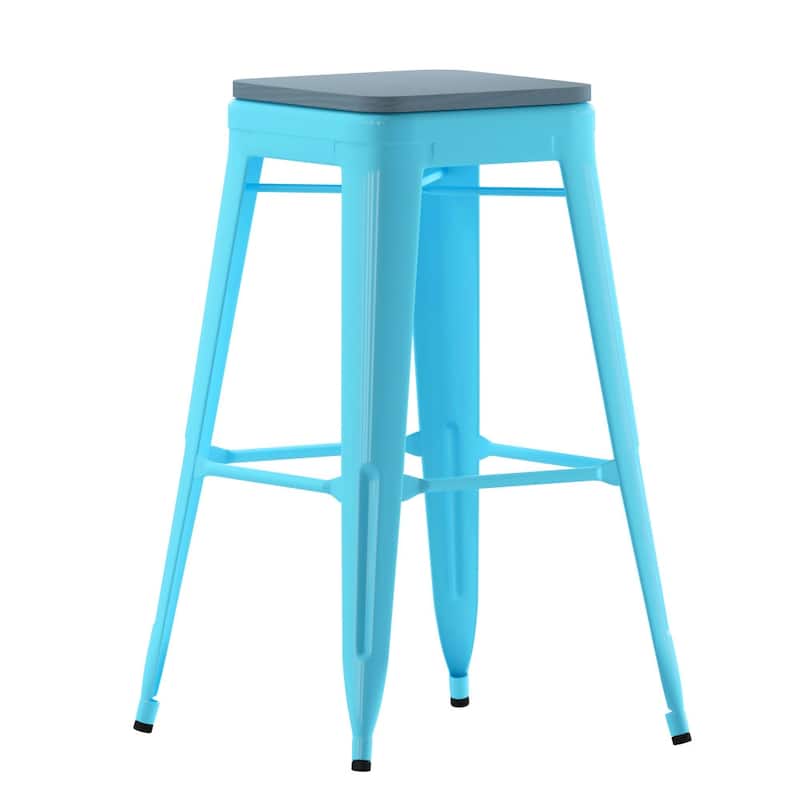 All-Weather Backless Commercial Bar Stool with Poly Resin Seat