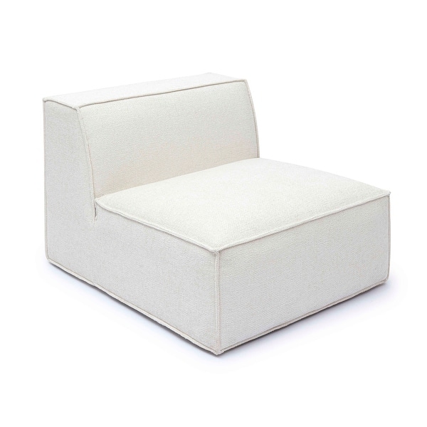 slide 2 of 15, Mindy Chenille Basketweave Armless Chair Cream