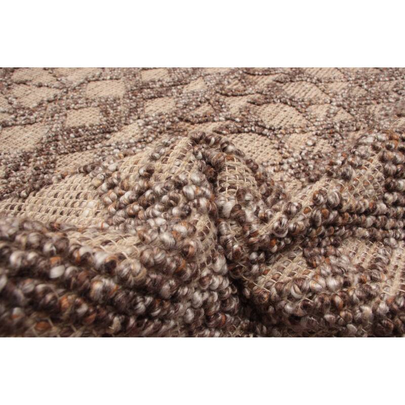 ECARPETGALLERY Braid weave Sienna Brown Wool Rug - 5'2 x 7'5