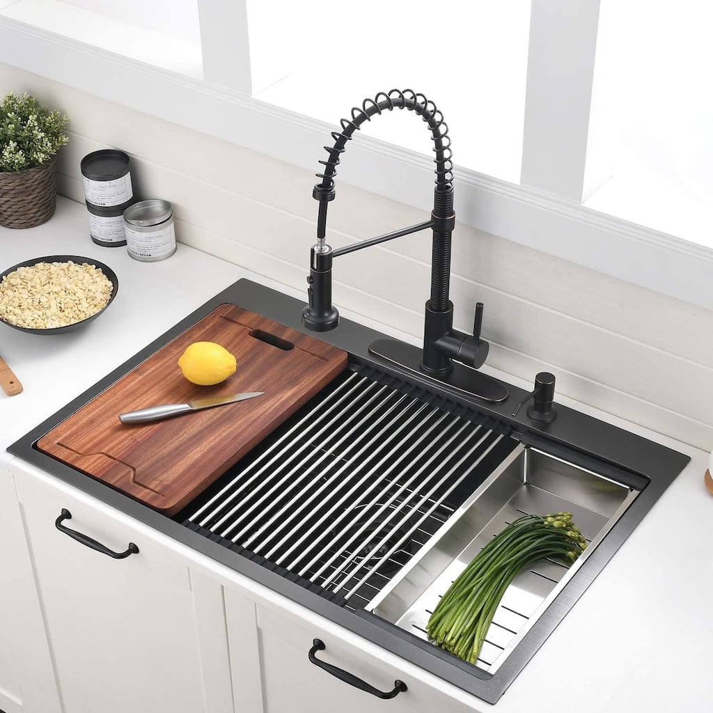 36 Inch Drop in Workstation kithchen Sink Single Bowl with Accessories