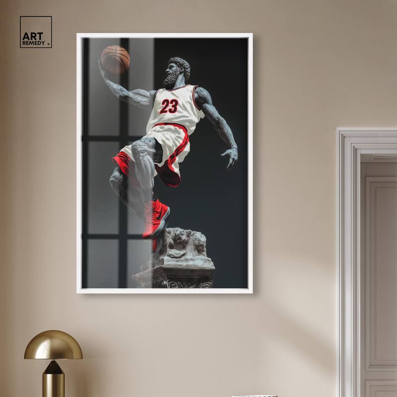 Basketball White Uniform Shadowbox by Art Remedy
