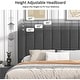 preview thumbnail 9 of 25, Twin Upholstered Platform Bed Frame with Headboard and 12 Wooden Slats, Adjustable Height,