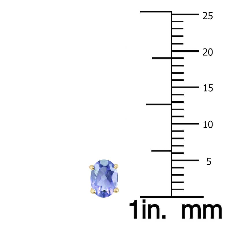 Marquee 14K Yellow Gold 5x3MM Oval Tanzanite Earrings