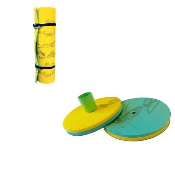 Aqua Lily Pad 12 Ft Water Playground Floating Island W 2 Floating Drink Caddies Overstock