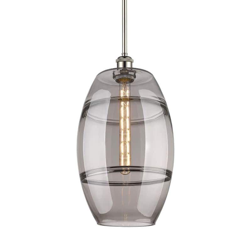 Innovations Lighting 516-1S-19-10 Vaz Pendant Vaz 10" Wide Mini - Polished Nickel / Light Smoke