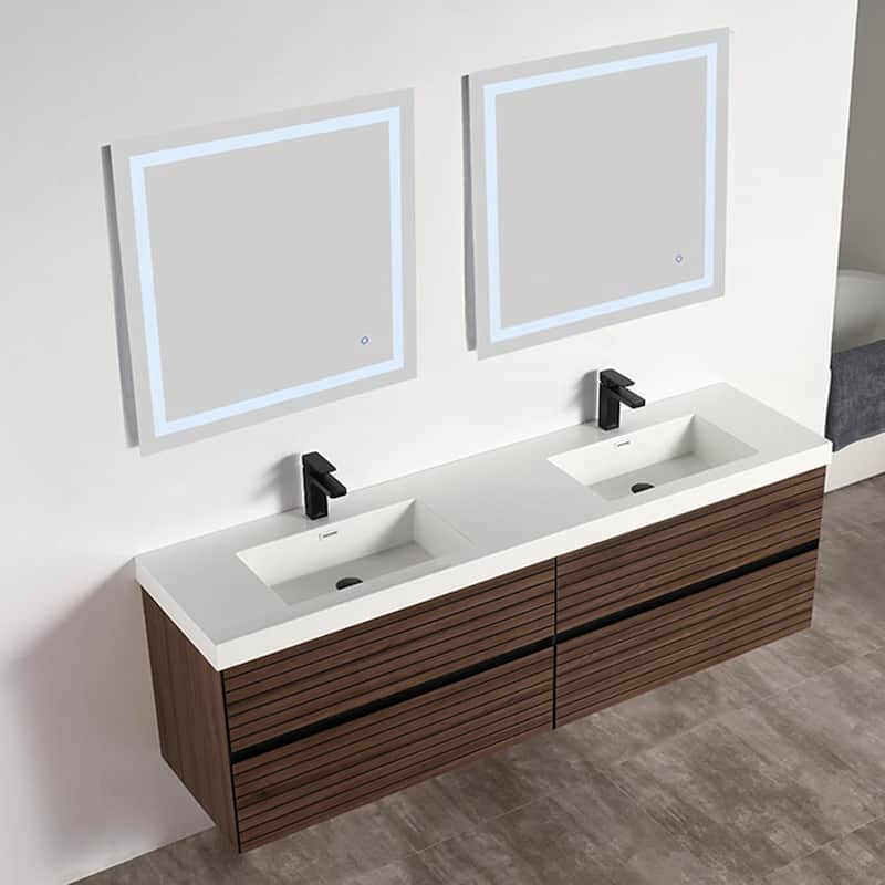 Blossom Annecy 72-Inch Floating Bathroom Vanity with Acrylic Sink