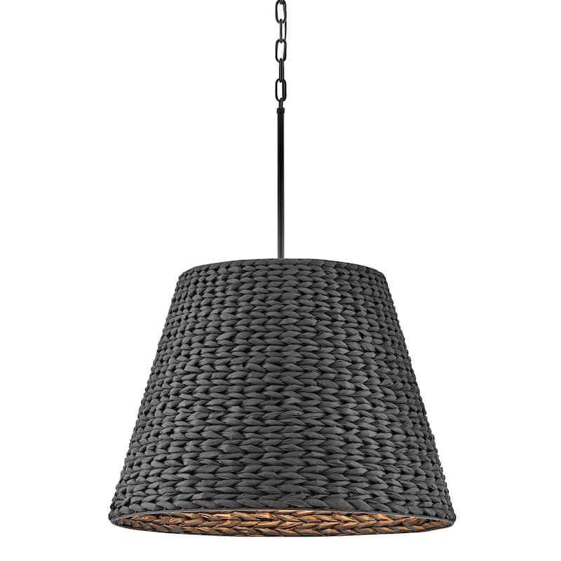 Hinkley Lighting 43224 Seabrook 24" Wide Pendant with Woven Seagrass - Black