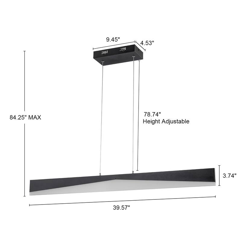 Contemporary 1-Light Integrated LED Hanging Kitchen Island Light