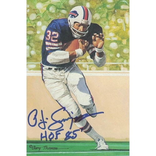 Shop Oj Simpson Autographed Buffalo Bills Goal Line Art Card In