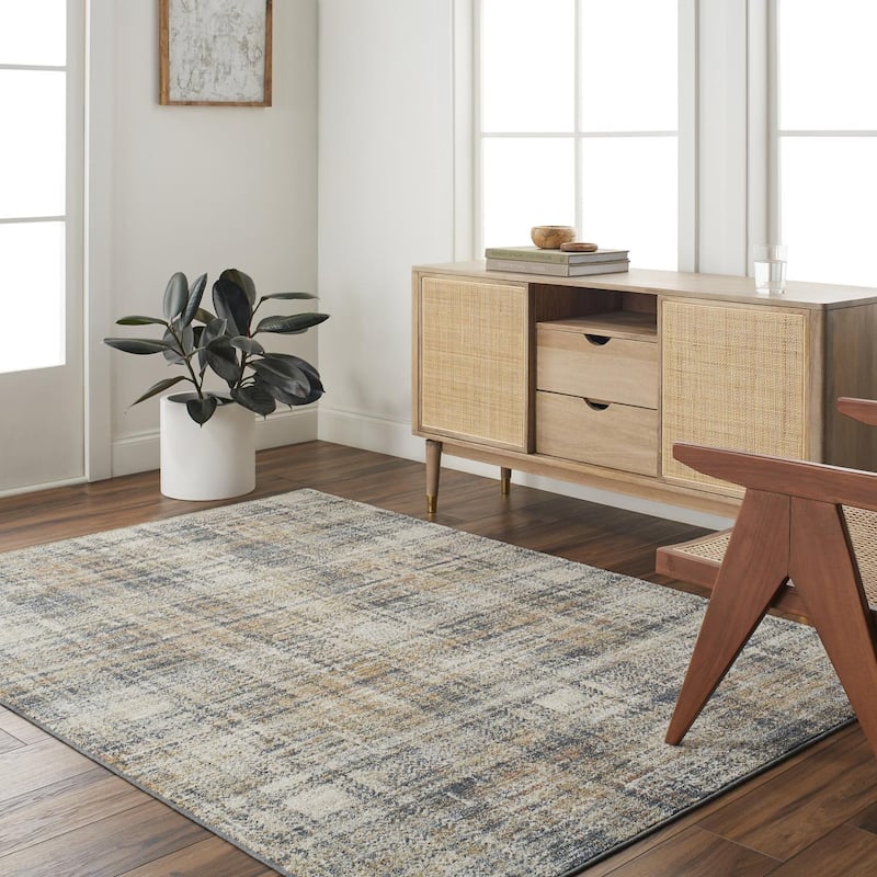 Livabliss Modern & Contemporary Beckham Checkered Area Rug - 2' x 2'11" - Taupe